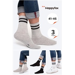 Высокие спортивные носки, набор 3 пары Happy Fox