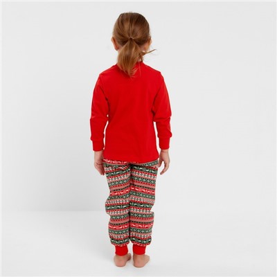 Пижама детская, цвет красный/зелёный, рост 104 см