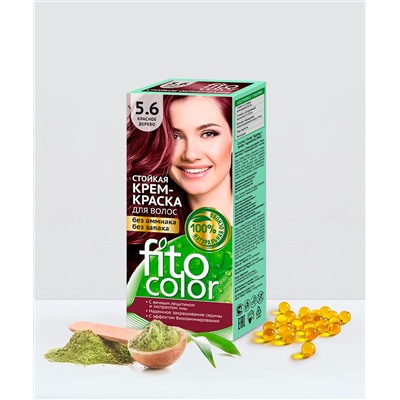 Стойкая крем-краска для волос серии Fito Сolor, тон 5.6 красное дерево