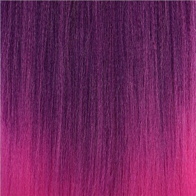 SIM-BRAIDS Канекалон трёхцветный, гофрированный, 65 см, 90 гр, цвет русый/фиолетовый/розовый(#FR-36)