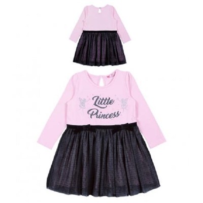 CAB 61939 Платье для девочки, светло-розовый-черный