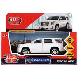 Машина металл CADILLAC ESCALADE 12 см, двери, багаж, инерц, белый, кор.