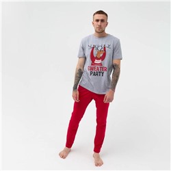 Пижама мужские KAFTAN "Party", цвет красный/серый, размер 56