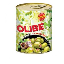 «OLIBEN», оливки крупные с анчоусами, 270 гр. KDV