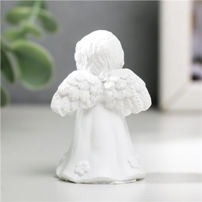 Сувенир полистоун "Белоснежный ангел в платье с цветами" МИКС 5,2х3,3х3 см