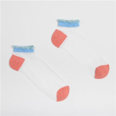 Носки женские стеклянные MINAKU цвет голубой/розовый, размер 36-37 (23 см)