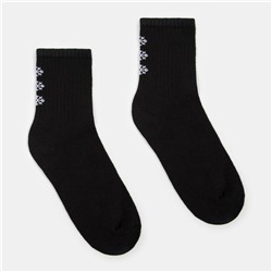 Носки новогодние женские «Снежинки» MINAKU цвет чёрный, размер 36-37