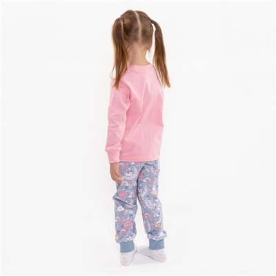 Пижама для девочки, цвет розовый/сиреневый, рост 104 см