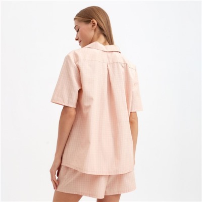 Пижама женская (рубашка, шорты) MINAKU: Home collection цвет персиковый, размер 48