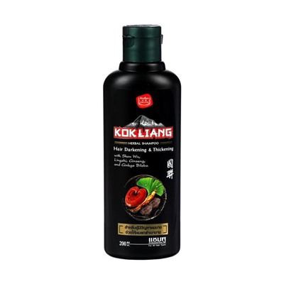 Натуральный шампунь Kokliang бессульфатный, травяной, для тёмных волос, 200 мл