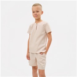 Комплект для мальчика (рубашка, шорты) MINAKU: Cotton Collection цвет бежевый, рост 110