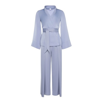 Комплект женский (жакет, брюки) MINAKU: Silk pleasure цвет серо-голубой, р-р 46