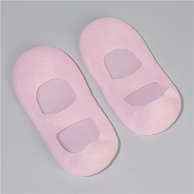 Носочки для педикюра, силиконовые, с лямкой, размер L, цвет розовый