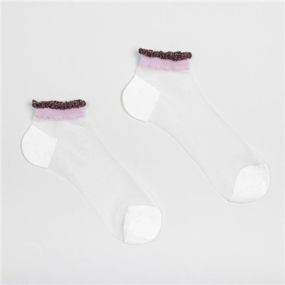 Носки женские стеклянные MINAKU цвет лиловый/белый, размер 36-37 (23 см)
