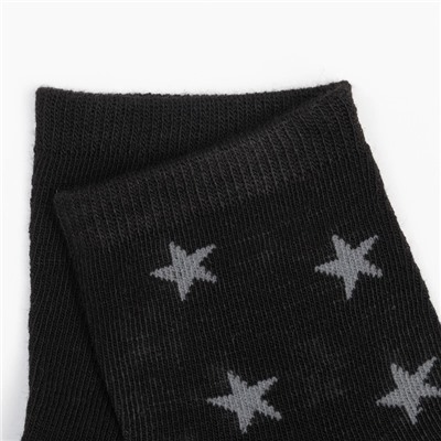 Носки детские, цвет чёрный/звезды, размер 20-22