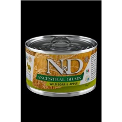 Корм влажный ND Dog ANCESTRAL Grain Boar & Apple MINI / низкозерновой Кабан с яблоком для собак мелких пород 140г