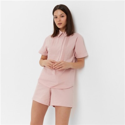 Комплект женский (рубашка, шорты) MINAKU: Enjoy цвет розовый, размер 48