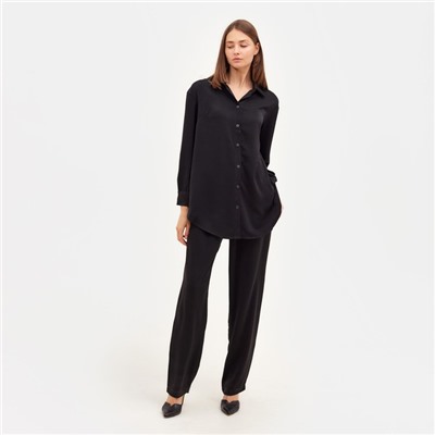 Комплект женский (рубашка, брюки) MINAKU: Silk pleasure цвет черный, р-р 42