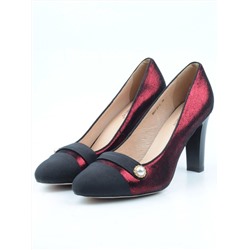 D607-81-2 BLACK/RED Туфли женские (натуральная кожа) размер 35