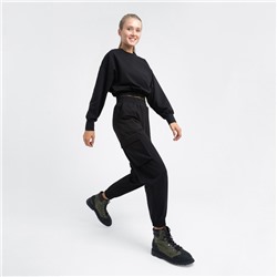 Костюм женский (брюки карго, свитшот) MINAKU: Casual Collection цвет чёрный, размер 42