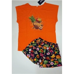 Пижама Фруттелла оранжевый (шорты) (кулирка)