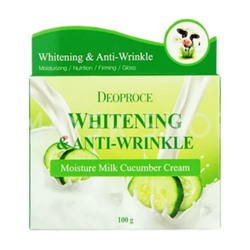 Deoproce Увлажняющий крем для лица с экстрактом огурца / Whitening Anti Wrinkle Moisture Milk Cucumber Cream, 100 мл