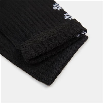 Носки новогодние женские «Снежинки» MINAKU цвет чёрный, размер 36-37