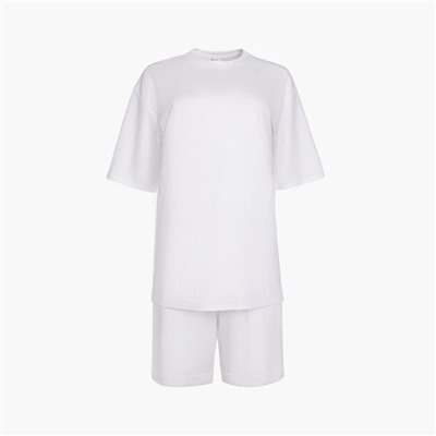 Костюм женский (футболка, шорты) MINAKU: Casual collection цвет белый, р-р 42