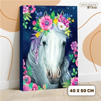 Картина по номерам на холсте с подрамником «Лошадь» 40×50 см