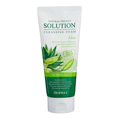 Deoproce Пенка для умывания с экстрактом алоэ / Natural Solution Cleansing Foam Green Aloe, 170 мл