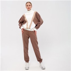 Спортивный костюм женский (свитшот, брюки) MINAKU: Casual Collection, цвет экрю, размер 42