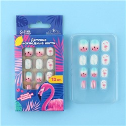 Детские накладные ногти «Фламинго», 12 шт