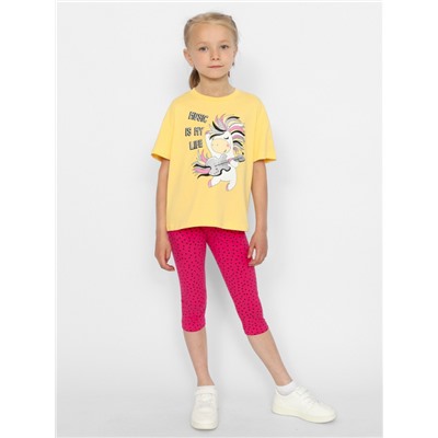 CWKG 90151-30 Комплект для девочки (футболка, брюки типа "легинсы"),желтый