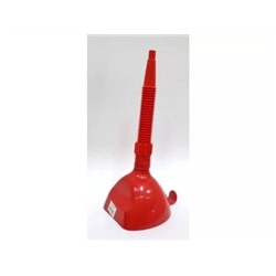 Воронка пластиковая  ЦВЕТНАЯ + (сеточка) 140 мм (красная) разборный носик гофра