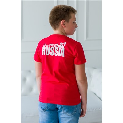 Футболка детская из кулирки Россия красный