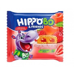 «HIPPO BONDI & FRIENDS», бисквитное персиковое пирожное с клубничной начинкой, 32 г (упаковка 12 шт.) KDV