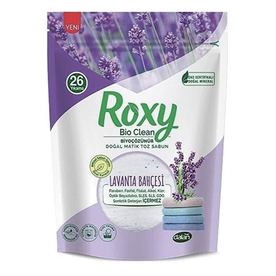 Roxy Bio Clean Стиральный порошок Лаванда (антистатик) 800гр + Шампунь питающий 10 мл + Крем ультра 5 мл (12шт/короб)