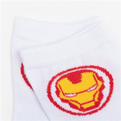 Носки детские «Iron Man», цвет белый/чёрный, размер 14 (23-25)