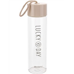 Бутылка для воды стеклянная "Хороший день", белая, 450 мл, 25*9*9