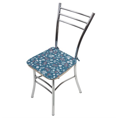 Чехол на стул с завязками 'NewYear' 35х38, рогожка, 100 % хлопок 'Шишки синий'