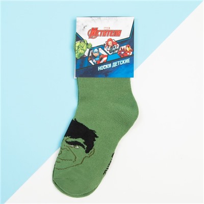 Носки для мальчика «Халк», MARVEL, 14-16 см, цвет зелёный